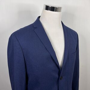 H&M 44R Slim Sport Coat Blue Marzotto Wool Blend Two Button Double Vented